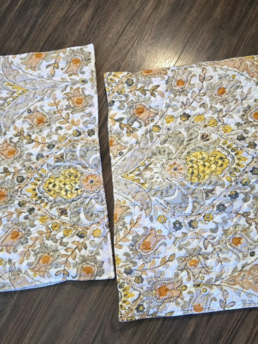 Shabby Chic/Cottagecore Style Pastel Floral Quilted Pillow Shams